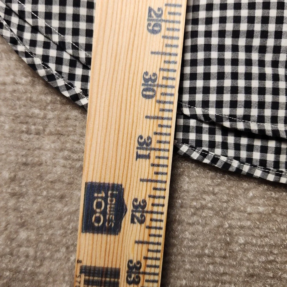 Polo Ralph Lauren Button Down Mens 16 L Black White Gingham Curham Classic Fit